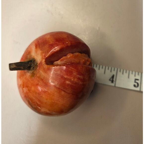 Vintage Italian Marble Peach Carved with Pit showing. MCM - Picture 7 of 8